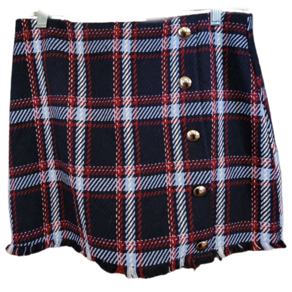 FOREVER 21, 5 FRONT BUTTON WOOL BLEND SKIRT, SIZE M NWT - Picture 2 of 5